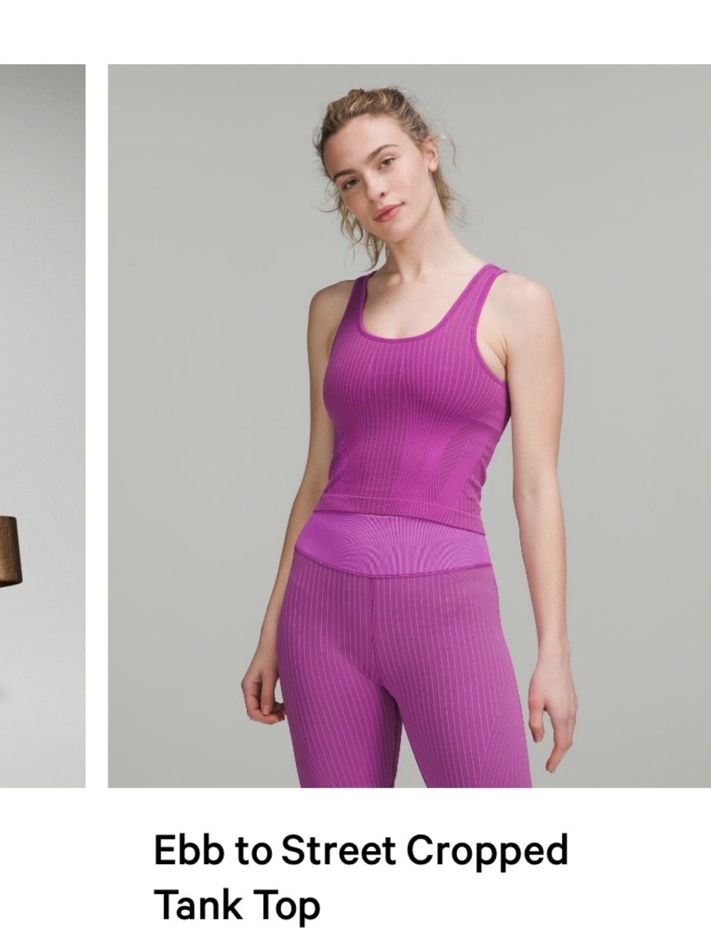 Magenta Ribbed Tank Top - Picture 4 of 5